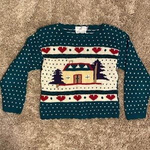 VINTAGE UGLY CHRISTMAS SWEATER house detail